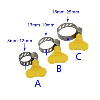 Δαχτυλίδι στερέωσης σωλήνα 11mm/12mm/16mm/20mm/25mm Δαχτυλίδι στερέωσης σωλήνα με κολάρο εύκαμπτη πόρπη ρυθμιζόμενη κουμπωτή λαβή εύκαμπτου σωλήνα κήπου Αντάπτορας κατά της αποβολής 5 τμχ