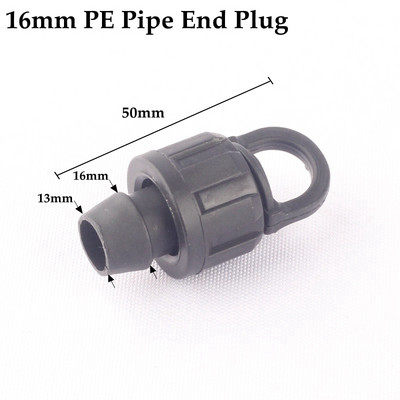 5db 16 mm-es LDPE csőcsatlakozók Mikro öntözőtömlő vízszelep menettel lezárt T-csatlakozó csővég dugó Kerti vízcsatlakozó