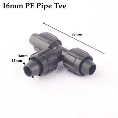 5db 16 mm-es LDPE csőcsatlakozók Mikro öntözőtömlő vízszelep menettel lezárt T-csatlakozó csővég dugó Kerti vízcsatlakozó
