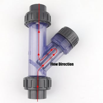 1 τμχ Διαφανές φίλτρο UPVC τύπου Y Ενυδρείο Δεξαμενή ψαριών Σύνδεσμος σωλήνα PVC Φίλτρα άρδευσης Συνδέσεις σωλήνων νερού κήπου