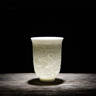 Kerámia Dragon Phoenix teáscsésze Zen Jade porcelán vizes bögre Kreatív dombornyomott kis teástál Születésnapi ajándékok Mesterkupa Italkészlet