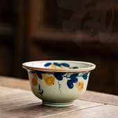 Kézzel festett tökpohár Kínai antik szőlőből készült kerámia csészék Ősök teáscsésze készlet teásedény Kerámia nyitóbögrék teaszertartáshoz