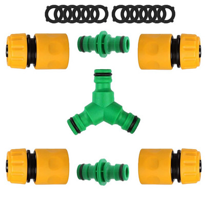 Kit de robinet rapid din plastic pentru furtun de cuplare rapidă de 1/2 inch Conector pentru sistemul de irigare prin picurare pentru tub de grădină.