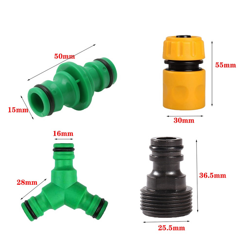 Kit de robinet rapid din plastic pentru furtun de cuplare rapidă de 1/2 inch Conector pentru sistemul de irigare prin picurare pentru tub de grădină.
