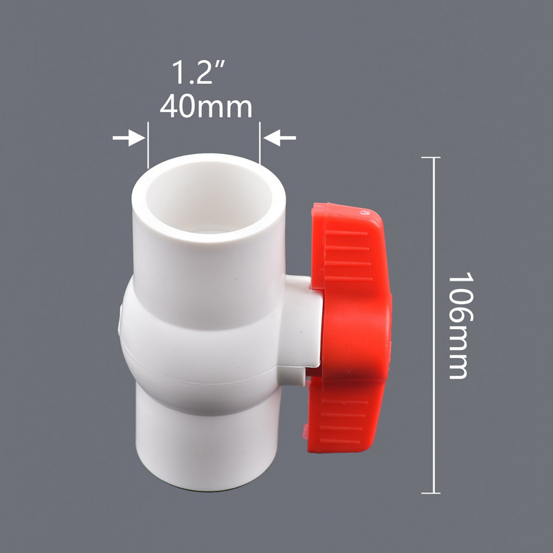 1db 1/2 "~1,5" menet és foglalat típusa szürke PVC golyóscsap Kerti öntözőszerelvények Akváriumi akvárium kapcsoló golyóscsap