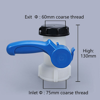 Supapă de rezervor IBC durabilă 62 MM 75 MM Supapă de înlocuire Supapă cu bilă rezistentă la coroziune și supapă fluture