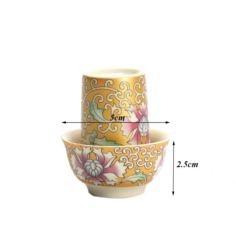Retro kék-fehér porcelán teáscsésze Kreatív kerámia kis boros csésze készlet Kínai Kung Fu vizes csésze Irodai teáskészlet Italkészlet