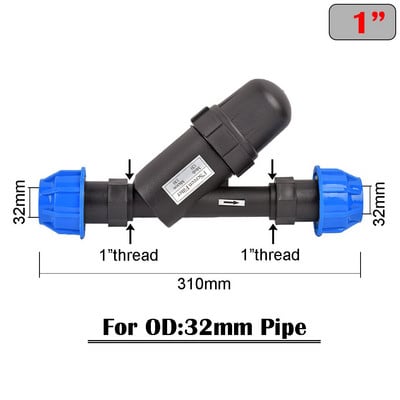 3/4" 1" vyriško sriegio tinklelio vandens filtras 120 akių su vandens slėgio reguliavimo vožtuvu sodo drėkinimo priemaišų sieteliu