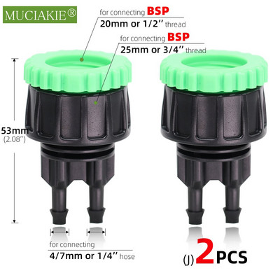 1-2 DB Otthoni kerti csap csatlakozók 1/2'' 3/4'' 1'' női menet Színes műanyag tömlőcsatlakozó adapter Y csaptelep csatlakozások BSP NPT