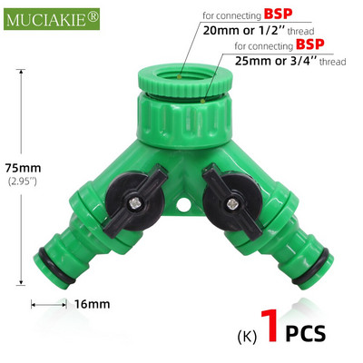 1-2 DB Otthoni kerti csap csatlakozók 1/2'' 3/4'' 1'' női menet Színes műanyag tömlőcsatlakozó adapter Y csaptelep csatlakozások BSP NPT