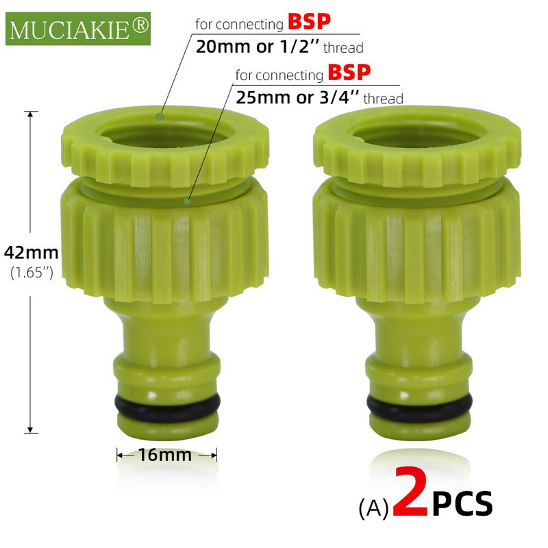1-2 DB Otthoni kerti csap csatlakozók 1/2'' 3/4'' 1'' női menet Színes műanyag tömlőcsatlakozó adapter Y csaptelep csatlakozások BSP NPT