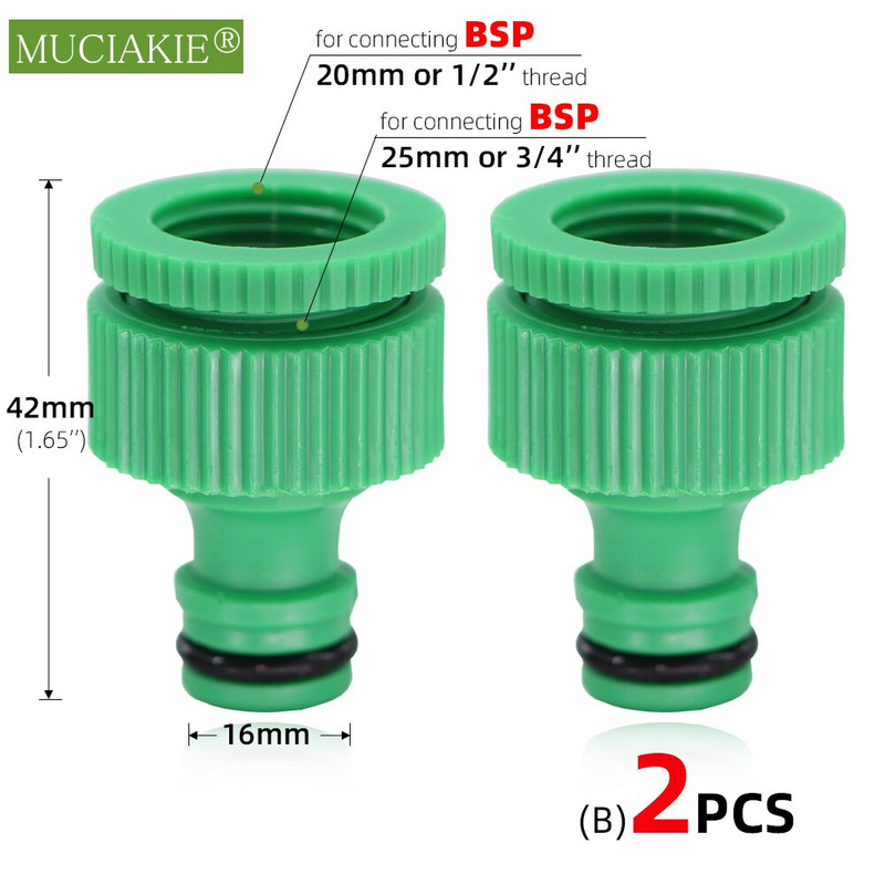 1-2 DB Otthoni kerti csap csatlakozók 1/2'' 3/4'' 1'' női menet Színes műanyag tömlőcsatlakozó adapter Y csaptelep csatlakozások BSP NPT