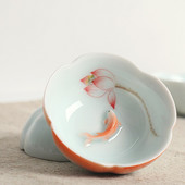 Kerámia hal teáscsésze Pu'er teáscsésze Ruyi Small Fish Creative Kerámia kis teástál