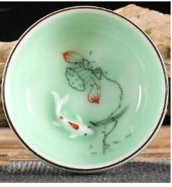 Kerámia hal teáscsésze Pu'er teáscsésze Ruyi Small Fish Creative Kerámia kis teástál