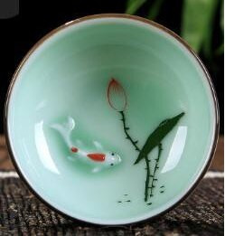 Kerámia hal teáscsésze Pu'er teáscsésze Ruyi Small Fish Creative Kerámia kis teástál