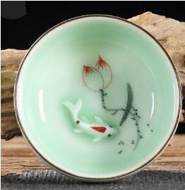 Kerámia hal teáscsésze Pu'er teáscsésze Ruyi Small Fish Creative Kerámia kis teástál