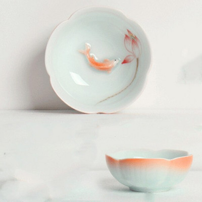 Kerámia hal teáscsésze Pu'er teáscsésze Ruyi Small Fish Creative Kerámia kis teástál