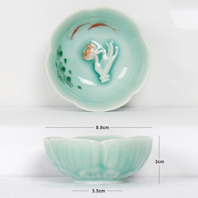 Kerámia hal teáscsésze Pu'er teáscsésze Ruyi Small Fish Creative Kerámia kis teástál