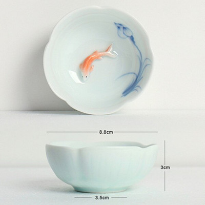 Kerámia hal teáscsésze Pu'er teáscsésze Ruyi Small Fish Creative Kerámia kis teástál