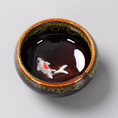 Kerámia hal teáscsésze Pu'er teáscsésze Ruyi Small Fish Creative Kerámia kis teástál