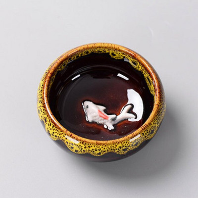 Kerámia hal teáscsésze Pu'er teáscsésze Ruyi Small Fish Creative Kerámia kis teástál