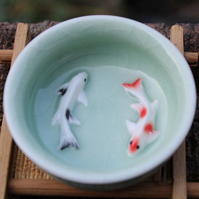 Kerámia hal teáscsésze Pu'er teáscsésze Ruyi Small Fish Creative Kerámia kis teástál