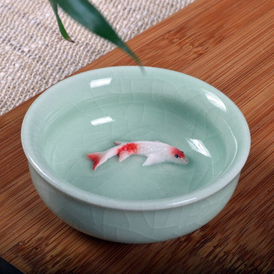 Kerámia hal teáscsésze Pu'er teáscsésze Ruyi Small Fish Creative Kerámia kis teástál