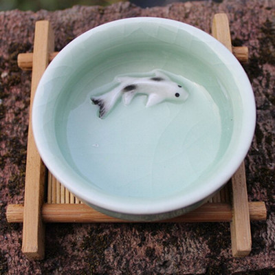 Kerámia hal teáscsésze Pu'er teáscsésze Ruyi Small Fish Creative Kerámia kis teástál