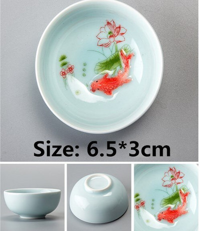 Kerámia hal teáscsésze Pu'er teáscsésze Ruyi Small Fish Creative Kerámia kis teástál