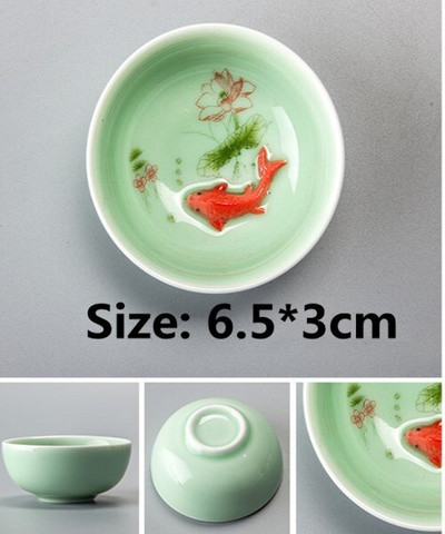Kerámia hal teáscsésze Pu'er teáscsésze Ruyi Small Fish Creative Kerámia kis teástál