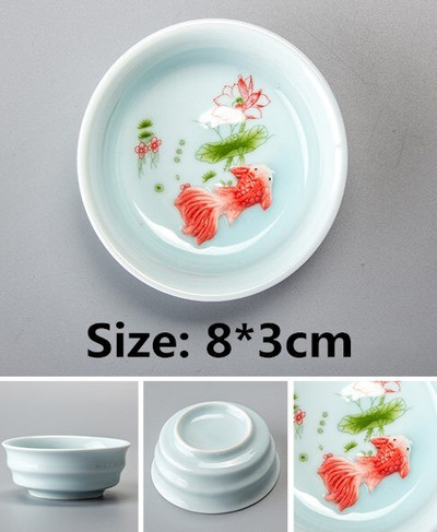 Kerámia hal teáscsésze Pu'er teáscsésze Ruyi Small Fish Creative Kerámia kis teástál