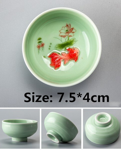 Kerámia hal teáscsésze Pu'er teáscsésze Ruyi Small Fish Creative Kerámia kis teástál