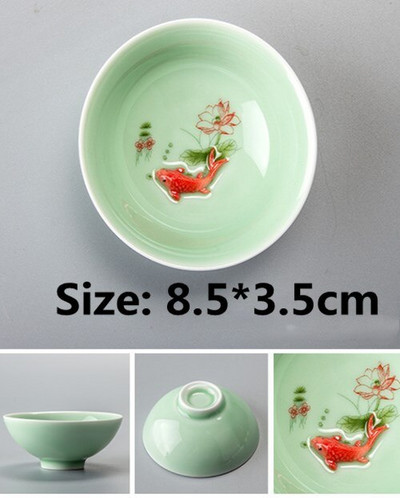 Kerámia hal teáscsésze Pu'er teáscsésze Ruyi Small Fish Creative Kerámia kis teástál