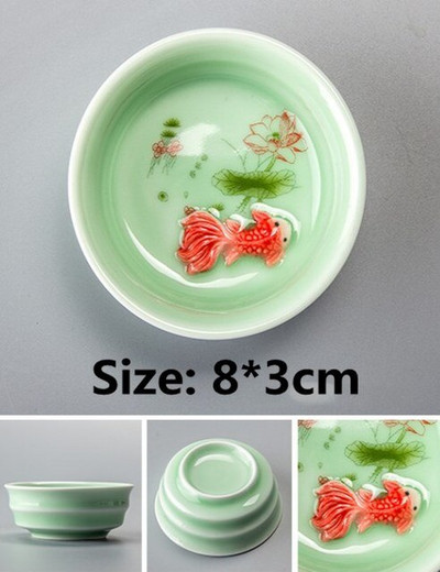 Kerámia hal teáscsésze Pu'er teáscsésze Ruyi Small Fish Creative Kerámia kis teástál