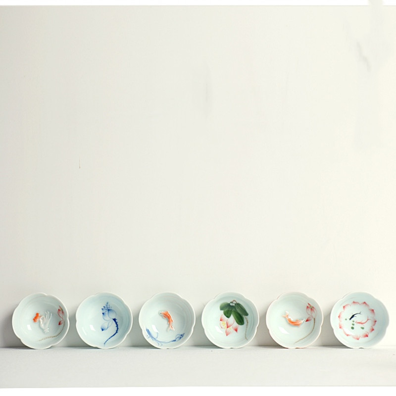 Kerámia hal teáscsésze Pu'er teáscsésze Ruyi Small Fish Creative Kerámia kis teástál