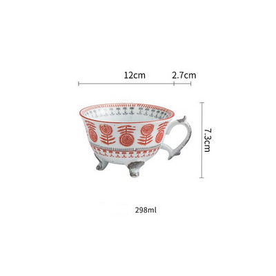 Kézzel festett reggeli tejes bögre 300 ml japán retro kerámia kávéscsésze új kreatív állványos teáscsésze