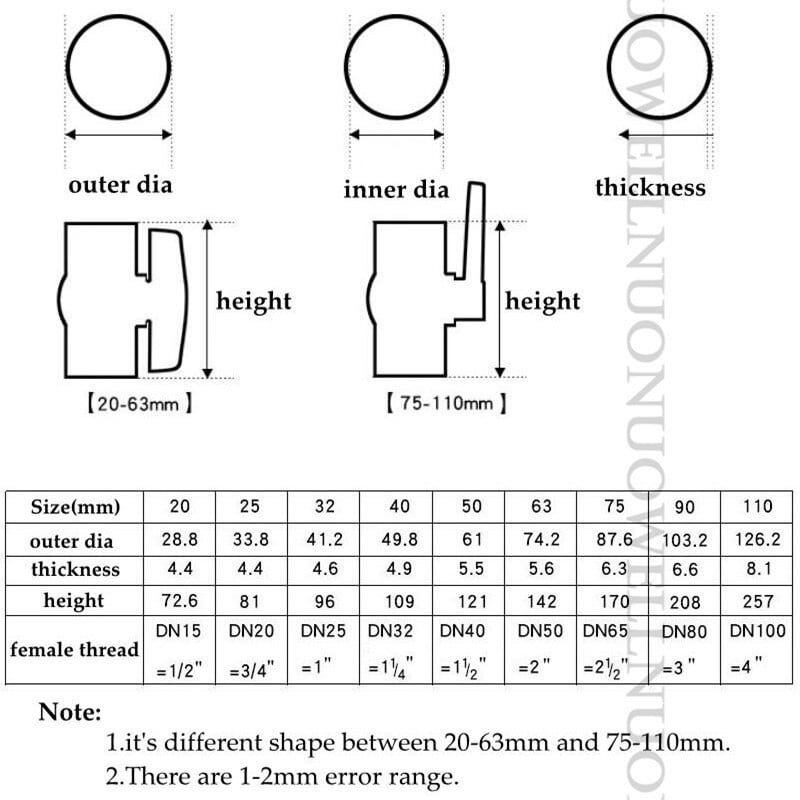 ID 20~110mm PVC golyóscsap kerti öntözőcső szerelvények műanyag csőcsatlakozás akváriumi vízszerelvények golyóscsap csatlakozó