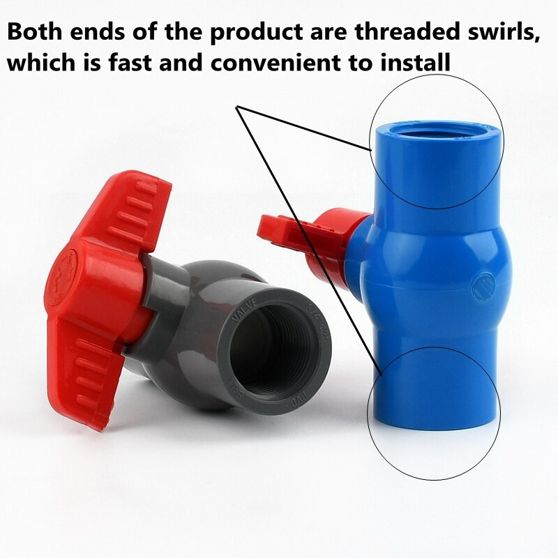 1db 1/2"~4" menetes PVC golyóscsap Kerti öntözőszerelvények U-PVC golyóscsap műanyag javítási csatlakozó csőkapcsoló golyóscsap