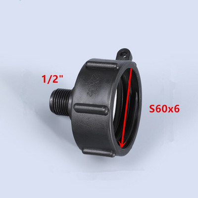 IBC tartályadapter 60 mm - 1/2'' 3/4'' 1'' 2'' finommenetű vízcsőcsatlakozó Kiváló minőségű BSP apa szűkítő szerelvények 1 db
