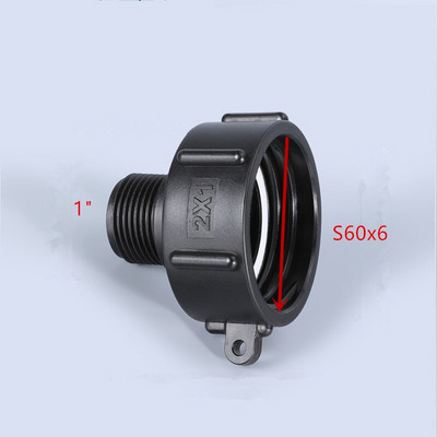 IBC адаптер за резервоар 60 мм към 1/2`` 3/4`` 1`` 2`` Конектор за водопроводна тръба с фина резба Висококачествени BSP мъжки редуциращи фитинги 1 бр.