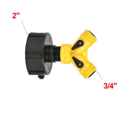 60 mm sriegis su 3/4" sriegiu Y formos greito vožtuvo jungtimi IBC bako adapterio čiaupo jungties pakaitinio vožtuvo jungtis
