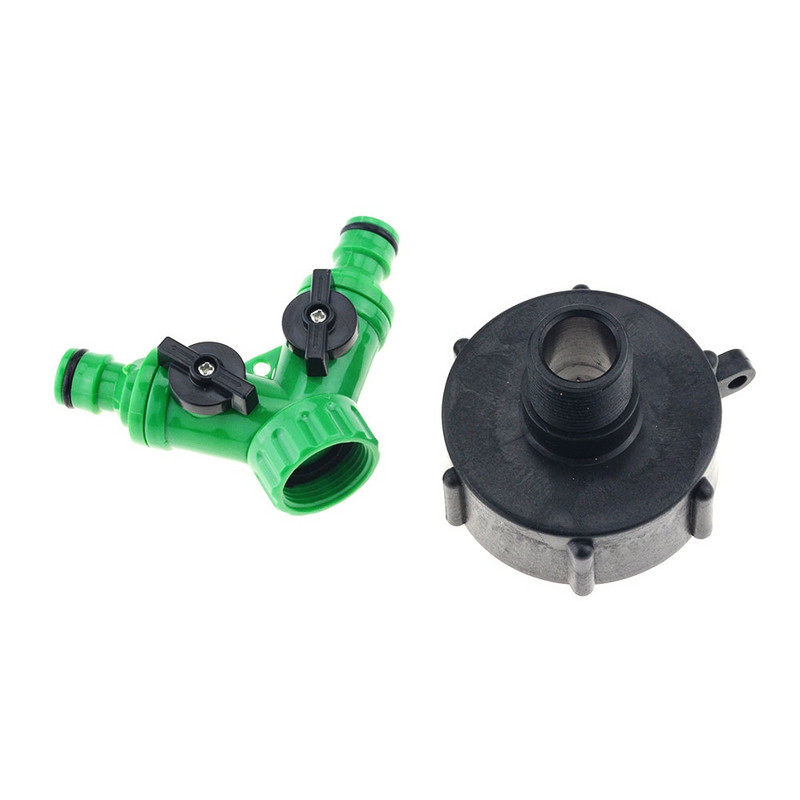 60 mm sriegis su 3/4" sriegiu Y formos greito vožtuvo jungtimi IBC bako adapterio čiaupo jungties pakaitinio vožtuvo jungtis