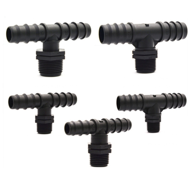 Üvegházhatású PE cső 16 20 25 tee csökkentő póló egyenes könyökdugó öntözőcső szerelvény mikro spray öntözési tartozékok