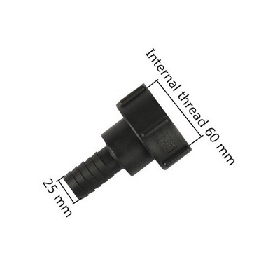 Bemeneti S60 durva belső menetes IBC tartály csatlakozó 3/4" 1" 1,5" 2" apa menet 1/2" 3/4" 1" 1,25" 1,5" 2" csőcsatlakozó kimenet