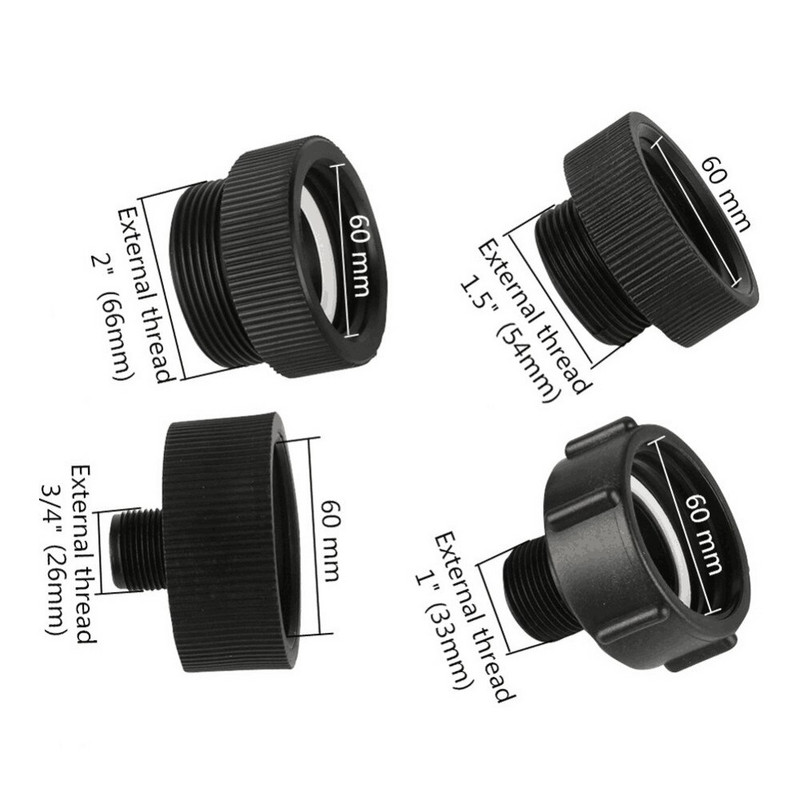 Bemeneti S60 durva belső menetes IBC tartály csatlakozó 3/4" 1" 1,5" 2" apa menet 1/2" 3/4" 1" 1,25" 1,5" 2" csőcsatlakozó kimenet