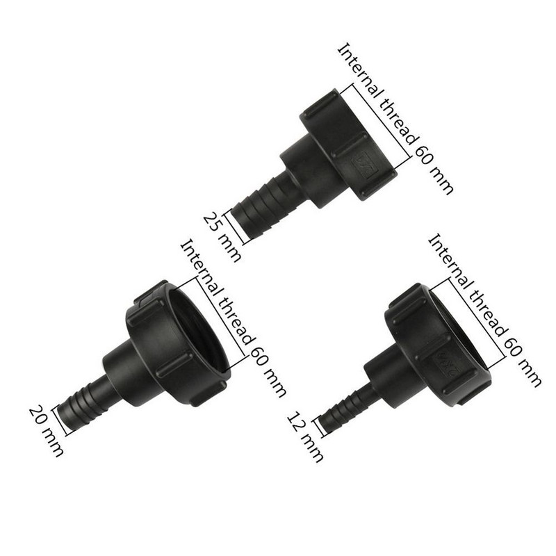 Bemeneti S60 durva belső menetes IBC tartály csatlakozó 3/4" 1" 1,5" 2" apa menet 1/2" 3/4" 1" 1,25" 1,5" 2" csőcsatlakozó kimenet