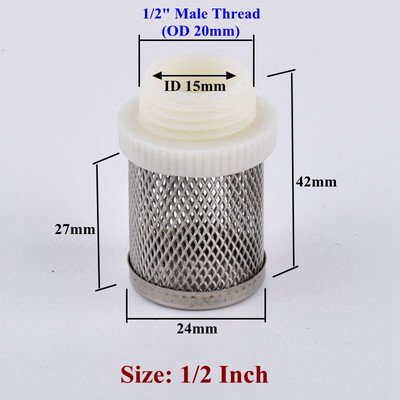 1/2"-4" 304 rozsdamentes acél szűrőernyő Akváriumi akvárium vízszivattyú bemeneti szűrő Mezőgazdasági víztakarékos öntözési szűrő