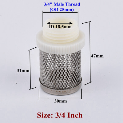 1/2"-4" 304 rozsdamentes acél szűrőernyő Akváriumi akvárium vízszivattyú bemeneti szűrő Mezőgazdasági víztakarékos öntözési szűrő