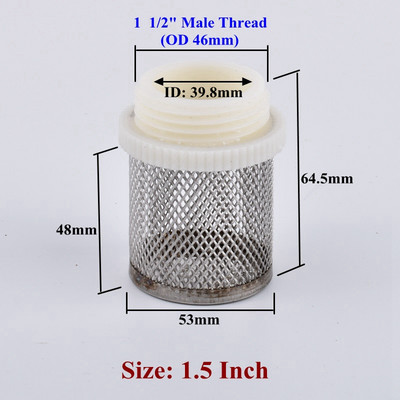 1/2"-4" 304 rozsdamentes acél szűrőernyő Akváriumi akvárium vízszivattyú bemeneti szűrő Mezőgazdasági víztakarékos öntözési szűrő