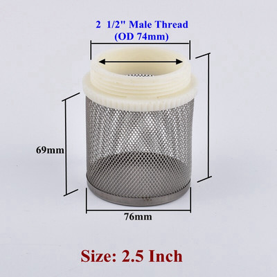 1/2"-4" 304 rozsdamentes acél szűrőernyő Akváriumi akvárium vízszivattyú bemeneti szűrő Mezőgazdasági víztakarékos öntözési szűrő